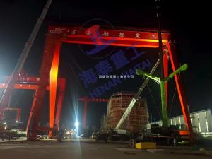造船門(mén)機(jī)連夜吊裝，海泰重工助力蘇豪船舶起航